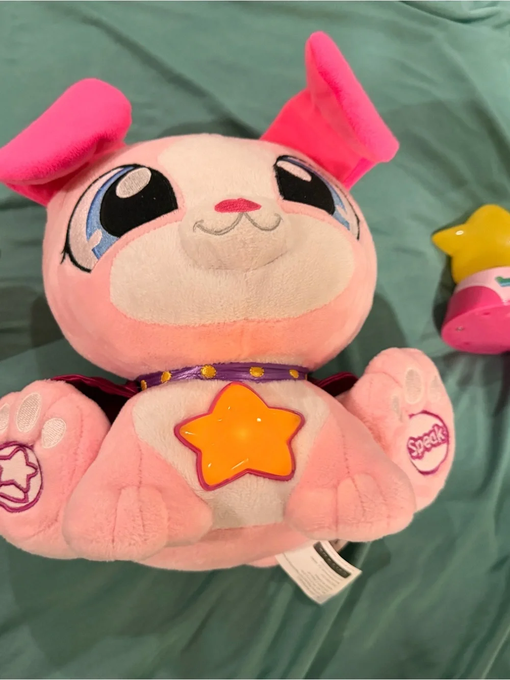 Plush Pink Star Nightlight Puppy Toy for kids afraid of the dark